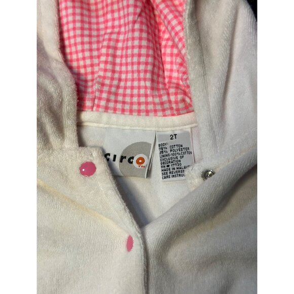 Vintage Circo Toddler Strawberry Hoodie 2T – White & Pink Fleece Sweatshirt - Picture 6 of 9